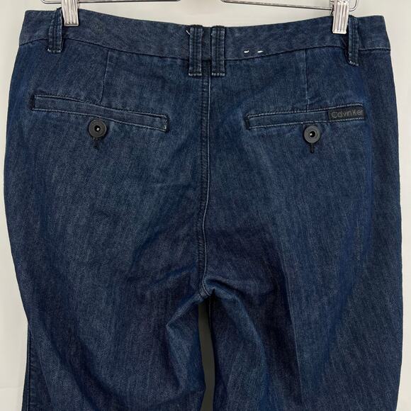 Calvin Klein Jeans (12) 34x31 Regular Wide Leg Jeans Blue Dark Wash Mid Rise - Picture 4 of 11